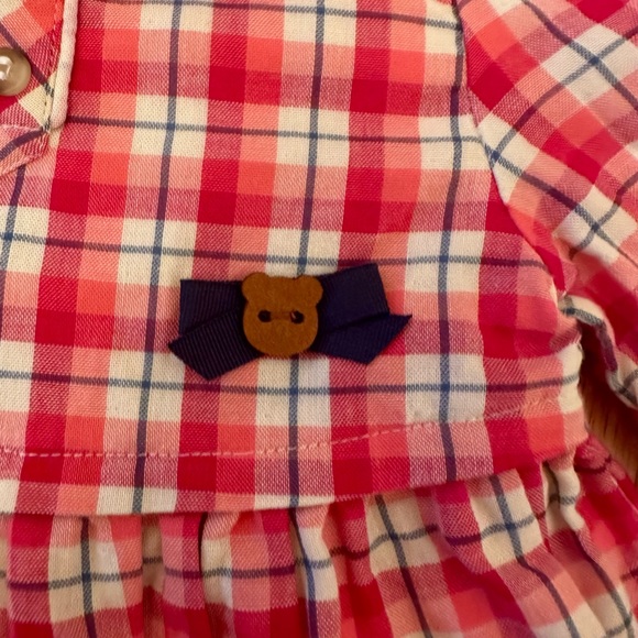 Mayoral Red White & Navy Blue Plaid Dress Tunic Size 6m Peter Pan Collar - Picture 2 of 7